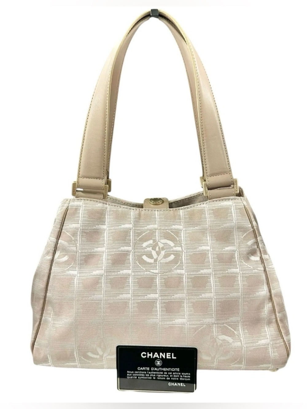 Chanel Beige Nylon & Leather Travel Line Shoulder Bag - Picture 10 of 14